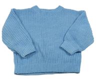 Světlemodrý žinylkový svetr H&M