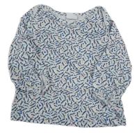 Bílo-tmavomodré květované triko John Lewis