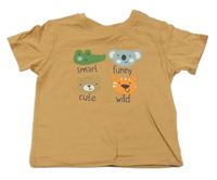 Okrové tričko se zvířátky Ergee