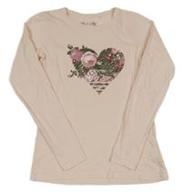 Světlerůžové triko se srdcem 