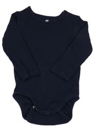 Tmavomodré žebrované body H&M
