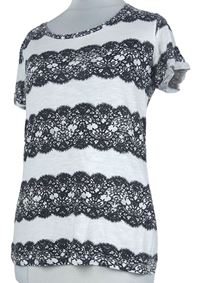 Dámské černo-smetanové vzorované tričko Dorothy Perkins 
