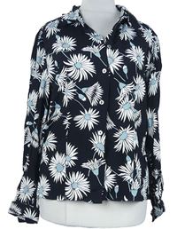 Dámská černá květovaná halenka M&S