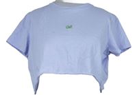 Dámské lila crop tričko s hadem Topshop 