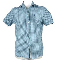 Pánská modro-světlemodrá kostičkovaná slim fit košile Next 
