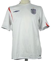 Pánské bílé sportovní funkční tričko s erbem Umbro 