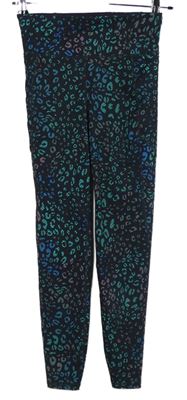 Dámské černo-tyrkysové sportovní legíny Sweaty Betty 