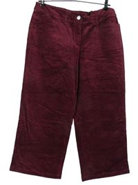 Dámské vínové manšestrové culottes kalhoty Madeleine 