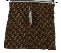 Nové - Dámská hnědo-černá vzorovaná sukně zn. Pull&Bear 