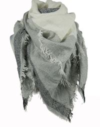 Dámská šedo-bílá vzorovaná pletená šála 