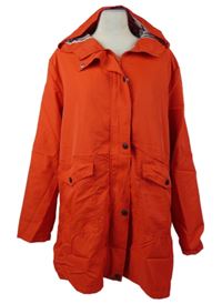 Dámská červená šusťáková jarní parka s kapucí 