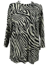 Dámské smetanovo-černé vzorované plisované triko M&S