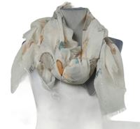 Nové - Dámská bílá šála s peříčky 