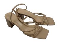 Nové - Dámské pudrové páskové sandály na podpatku Primark 