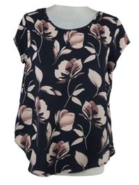 Dámská tmavomodrá květovaná halenka Only 