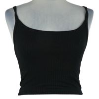 Dámský černý žebrovaný crop top FB Sister