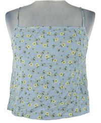 Dámský světlemodrý kytičkovaný crop top Stradivarius 