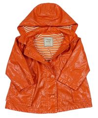 Oranžová pogumovaná jarní bunda s kapucí Next