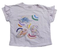 Lila tričko s dinosaury Next