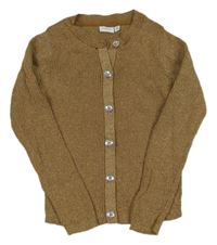 Hnědý třpytivý propínací svetr Name it