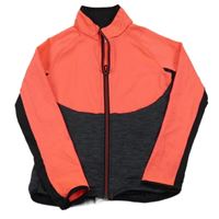 Neonově růžovo-antracitová sportovní propínací mikina Decathlon