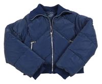 Tmavomodrá šusťáková zateplená crop bunda Primark