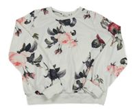 Bílá květinová lehká mikina Shein