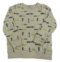 Smetanová mikina s nápisy Topolino