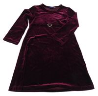 Vínové sametové šaty se sponou