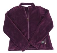 Fialová chlupatá propínací mikina