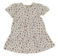 Bílé šaty s květinami 