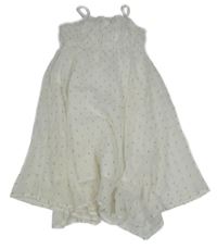 Bílé šifonové šaty se zlatými puntíky H&M