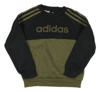 Khaki-černá mikina s logem Adidas