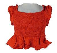 Nové - Dámská červená žabičková crop halenka Primark