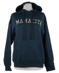 Dámská tmavomodrá mikina s nápisem a kapucí D&H 