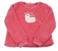 Růžová chlupatá mikina s lamou L&D