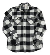 Černo-bílá kostičkovaná flanelová košile H&M