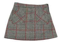 Šedo-černo-červená vzorovaná sukně St. Bernard