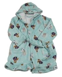 Mentolový chlupatý župan s kapucí - Ledové království Disney