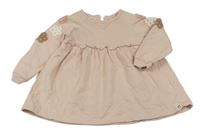 Pudrová tepláková šatová tunika květy RABBIT BEAR