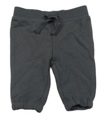 Tmavošedé žebrované tepláky Primark