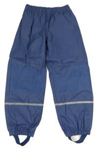 Tmavomodrévoděodolné zateplené kalhoty s reflexními pruhy Lupilu