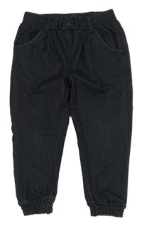 Tmavomodré teplákové kalhoty riflového vzhledu 