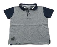 Tmavomodré melírované polo tričko Rebel