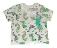 Nové - Bílé tričko s dinosaury Primark
