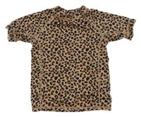 Hnědo-černé leopardí UV tričko 