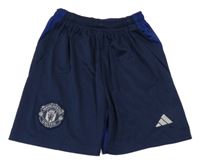 Tmavomodro-safírové fotbalové kraťasy Manchester United - Adidas
