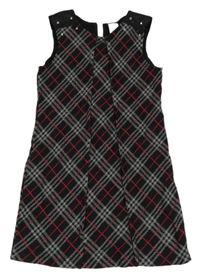 Černo-červené kostkované šaty C&A