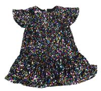 Černo-barevné flitrové šaty Dunnes 