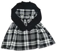 Černo-bílé kostkované šaty Shein